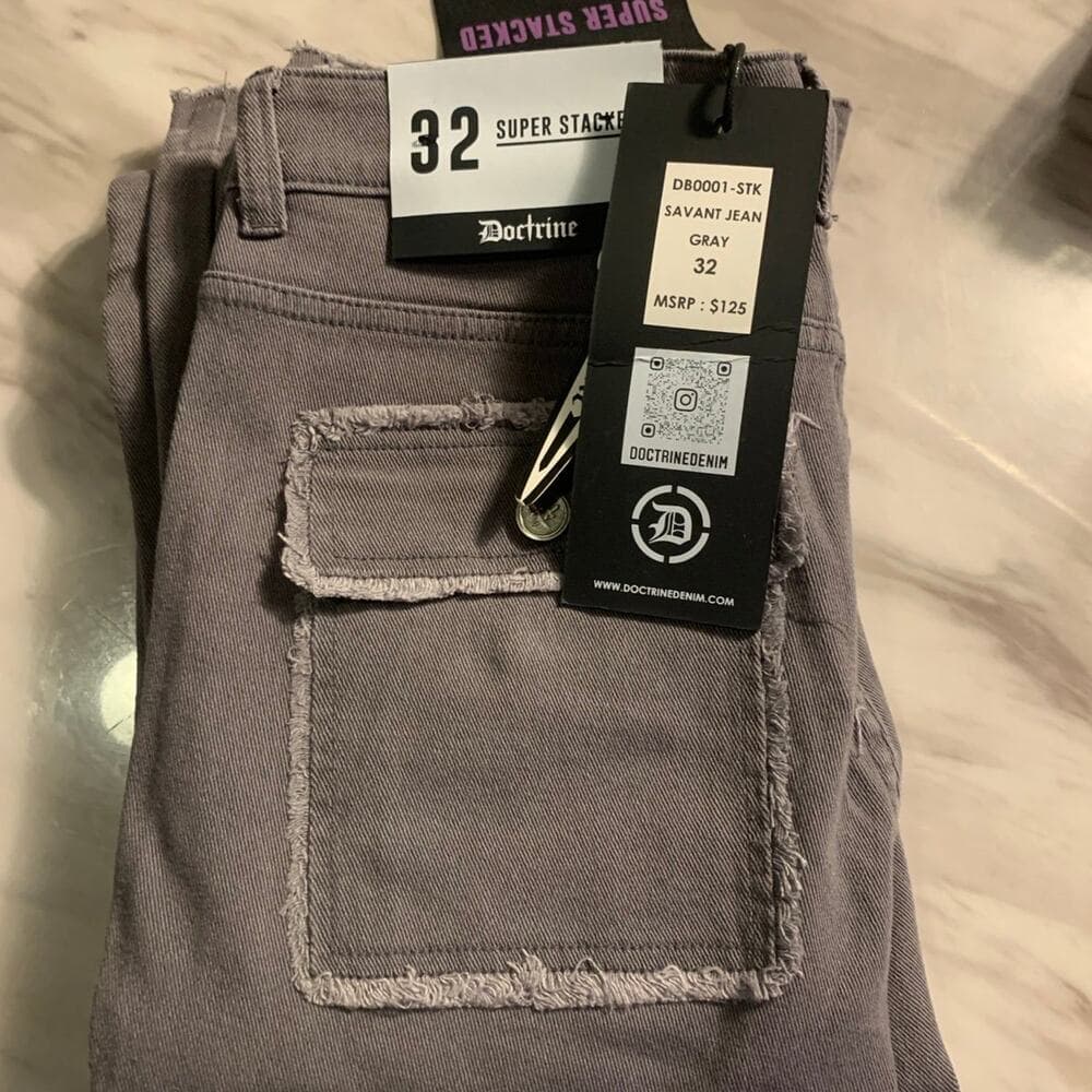 Doctrine Superstack Grey Mens Jeans Size 32 - Thumbnail 6