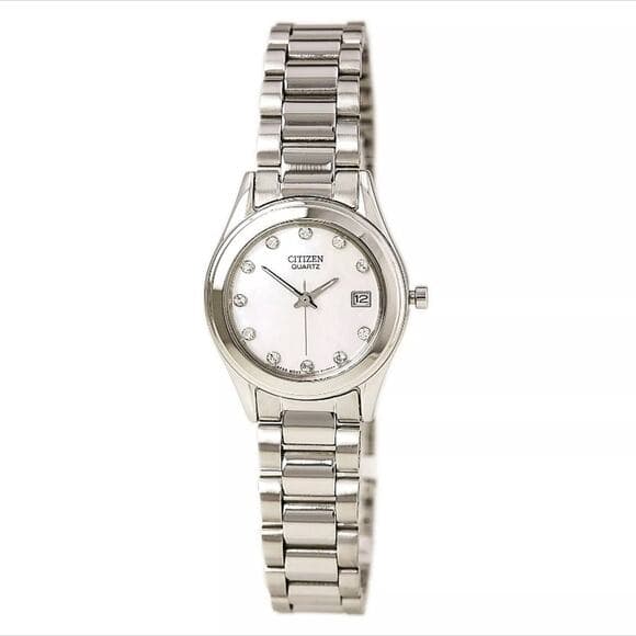 Citizen Women's Dress MOP Dial Steel Bracelet Swarovski Crystal Watch - Thumbnail 7