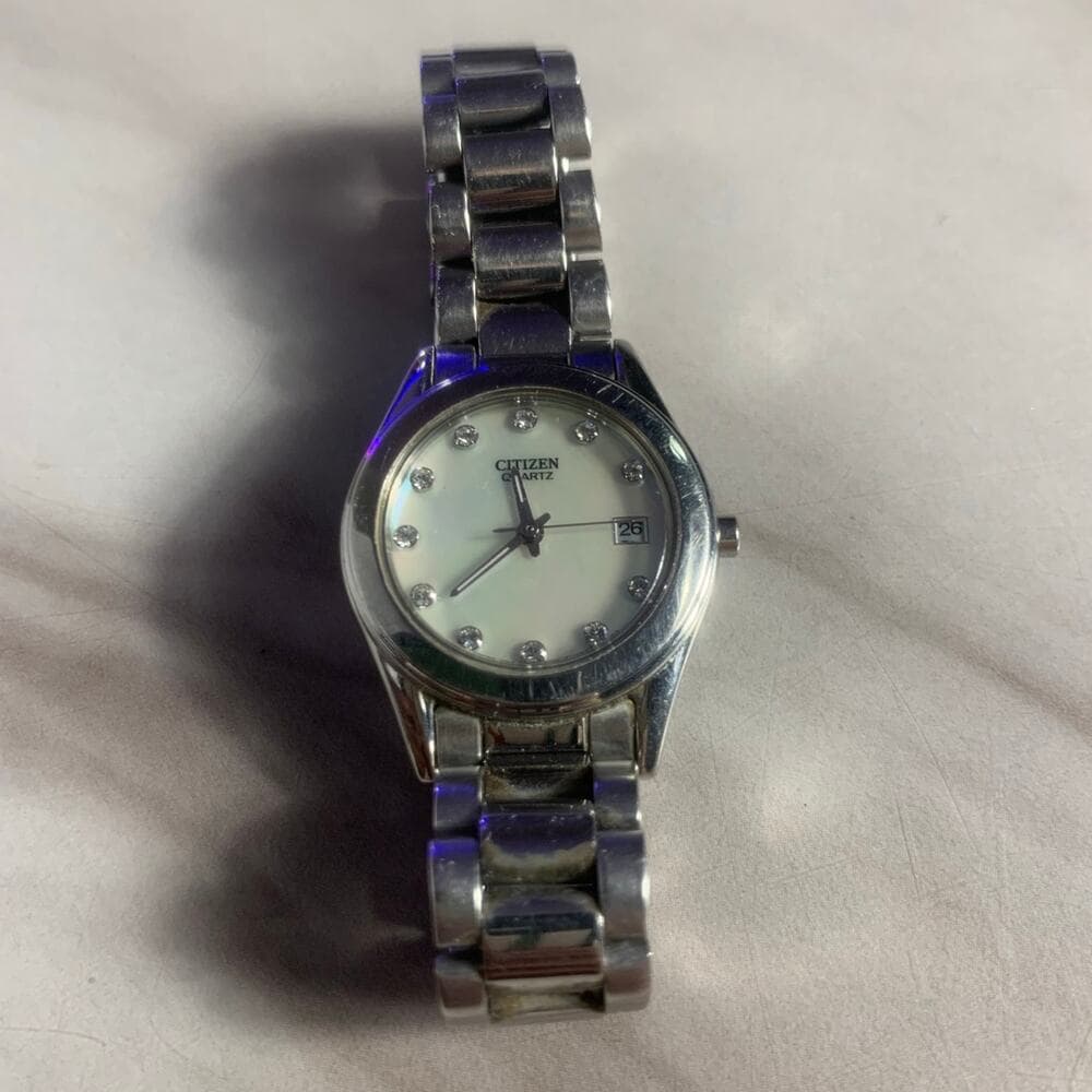 Citizen Women's Dress MOP Dial Steel Bracelet Swarovski Crystal Watch - Thumbnail 2