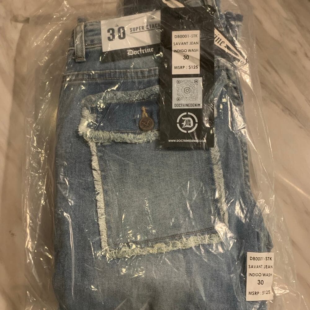 Doctrine Superstack Denim Blue Mens Jeans Size 30] - Thumbnail 6