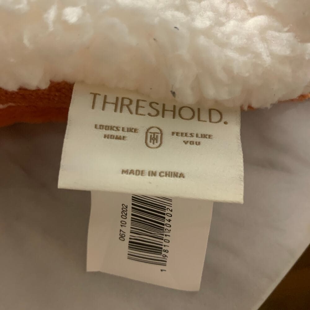 Threshold Soft Plush/Faux Sherling Reversible Throw Blanket 50" x 60" Orange