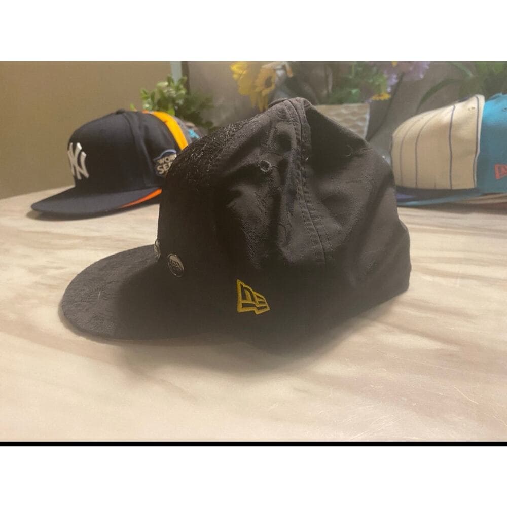 New Era Hat 7 5/8 Black & Gold 686