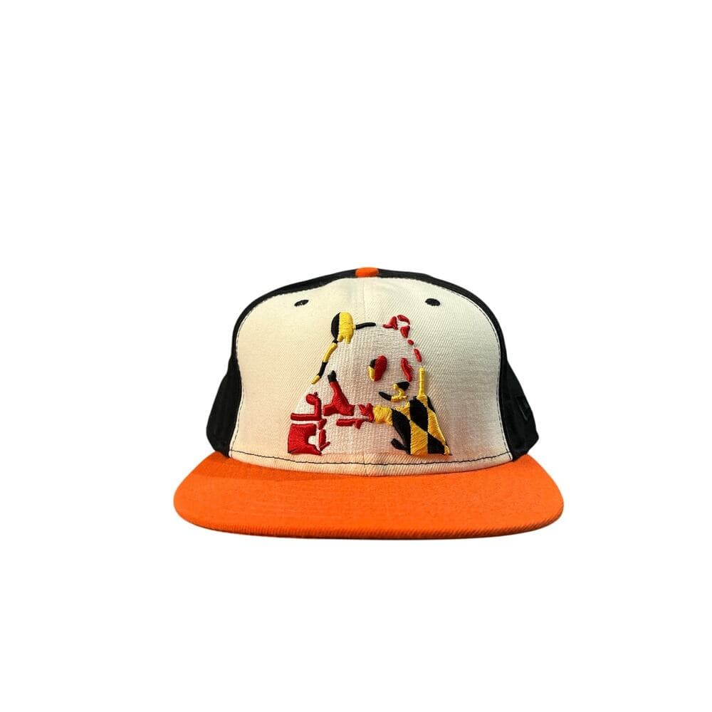 New Era Hat Size 7 5/8 Black/ White/Orange - Thumbnail 7