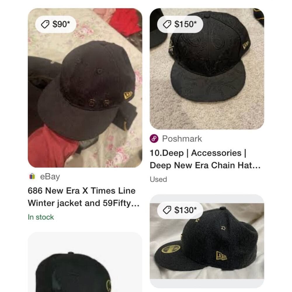 New Era Hat 7 5/8 Black & Gold 686 - Thumbnail 4