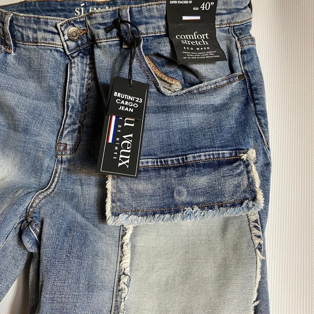 Si tu veux serge de nimes I’ homme super stacke Size 40 indigo wash - Thumbnail 2