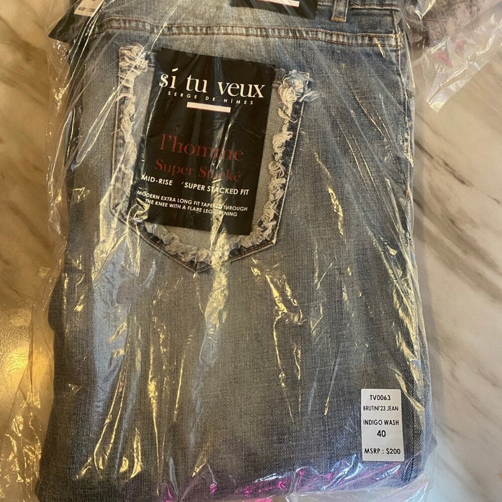 Si tu veux serge de nimes I’ homme super stacke Size 40 indigo wash - Thumbnail 7