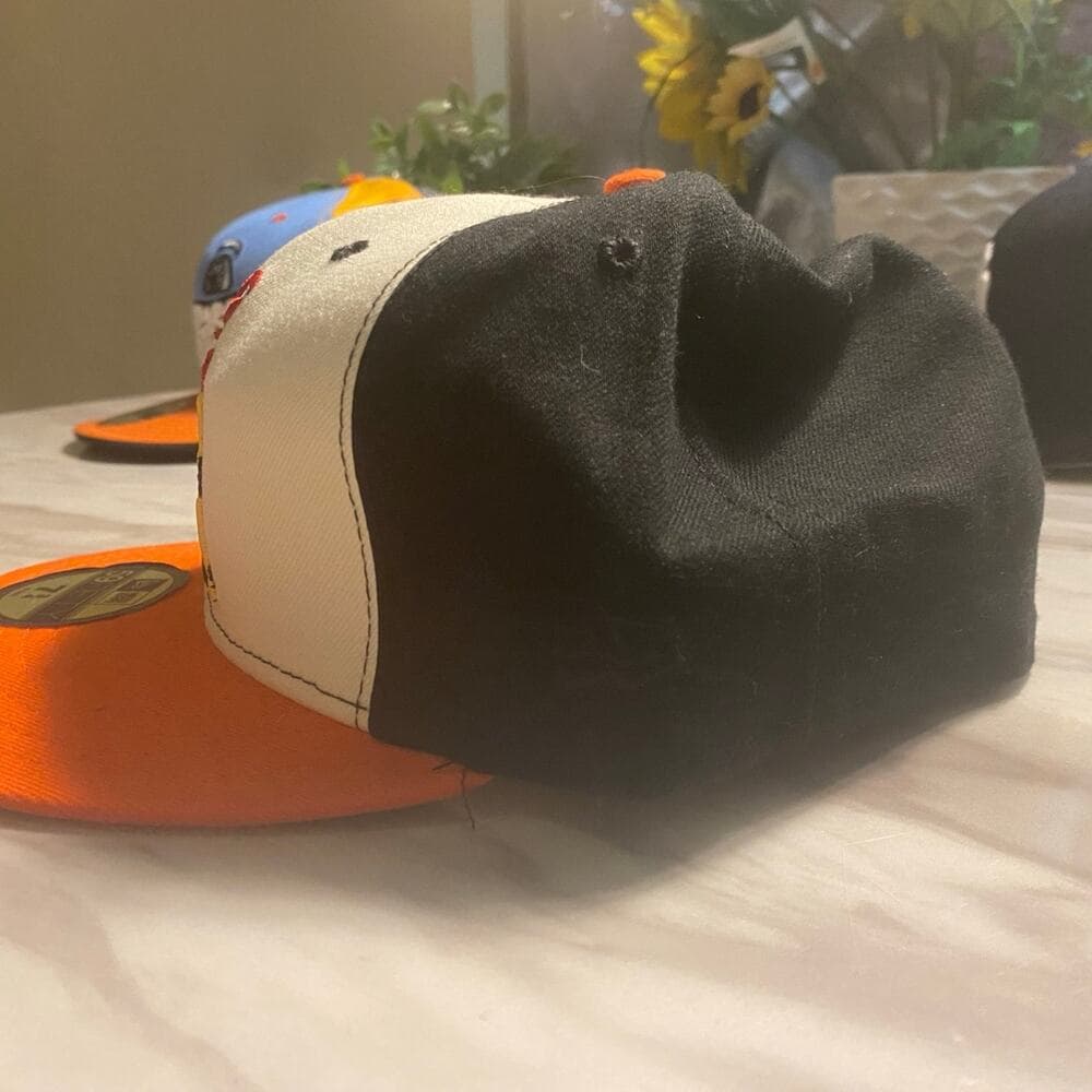 New Era Hat 7 3/4 Orange/White/Black