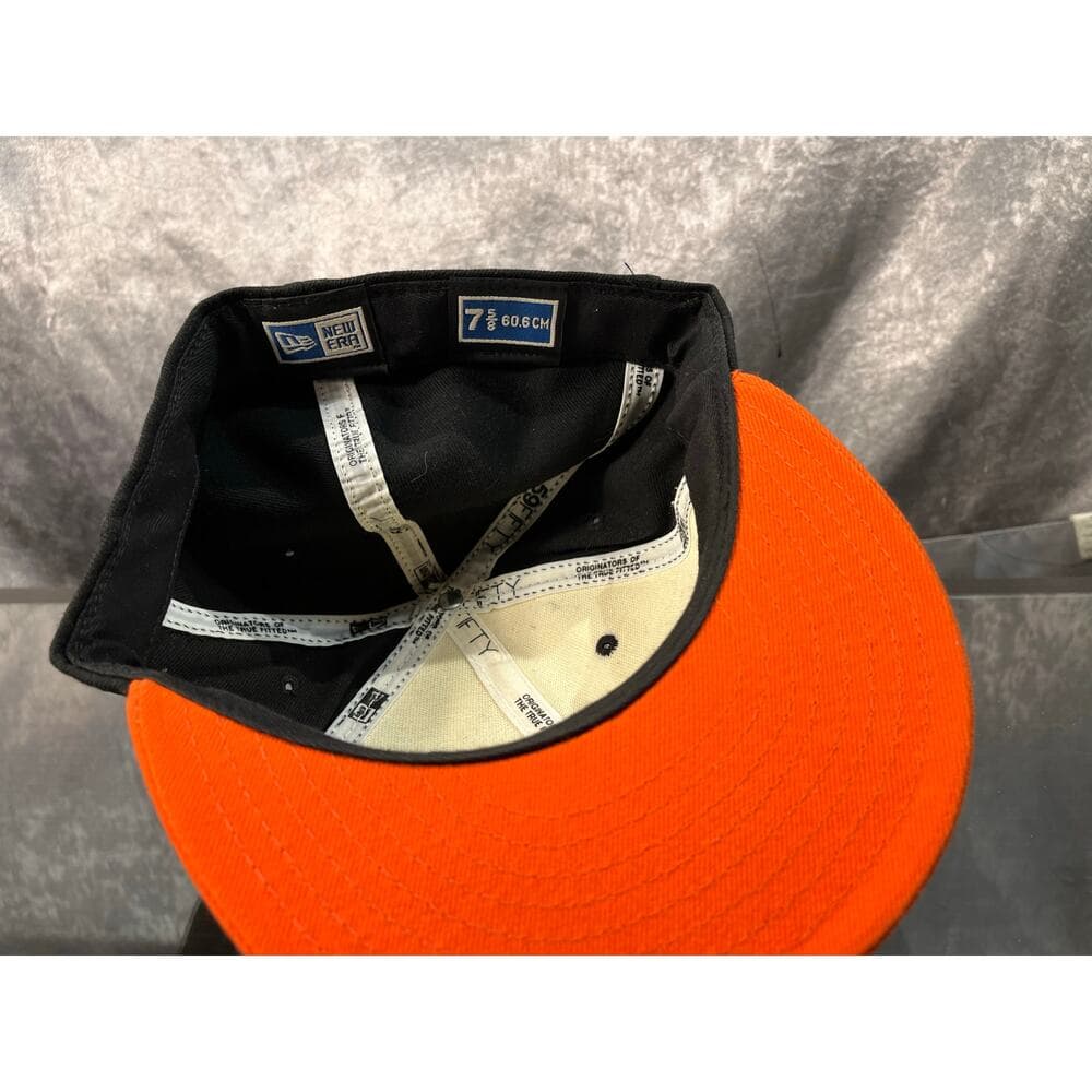 New Era Hat Size 7 5/8 Black/ White/Orange - Thumbnail 5