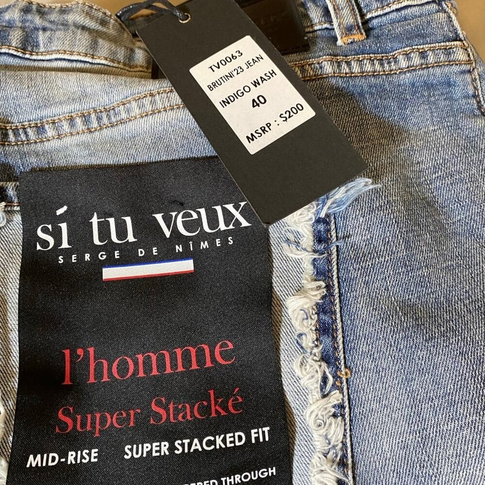 Si tu veux serge de nimes I’ homme super stacke Size 40 indigo wash - Thumbnail 6