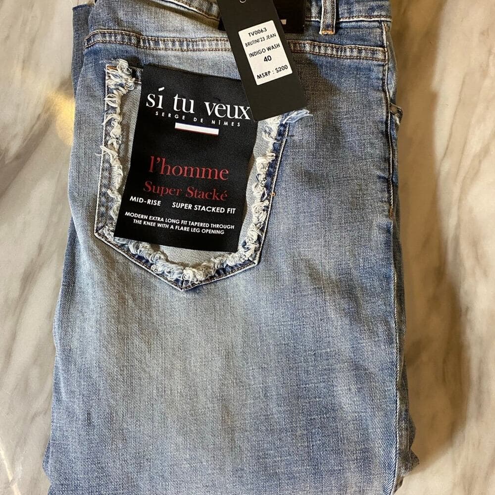 Si tu veux serge de nimes I’ homme super stacke Size 40 indigo wash - Thumbnail 4