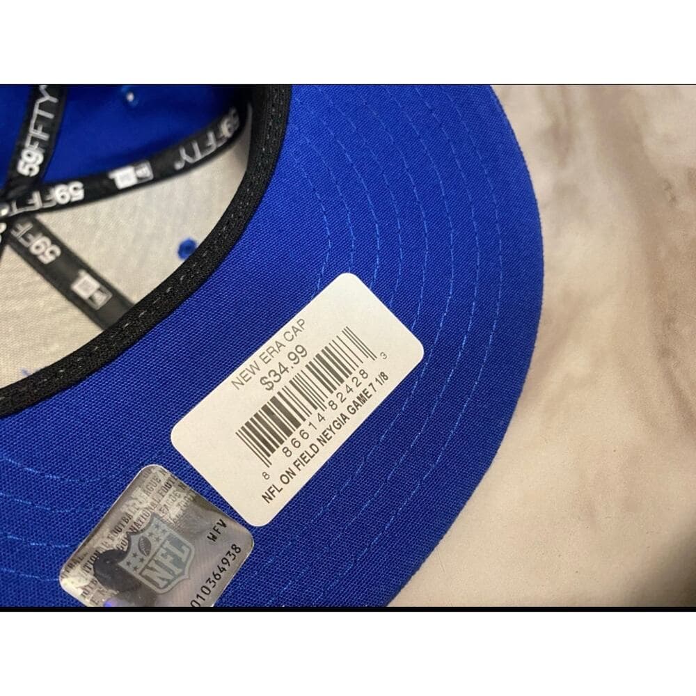 New Era Hat Size 7 1/8 Royal & White NY - Thumbnail 4