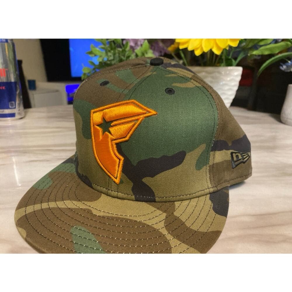New Era Hat Size 7 5/8 Army & Orange