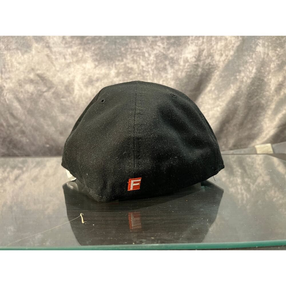New Era Hat Size 7 5/8 Black/ White/Orange - Thumbnail 3