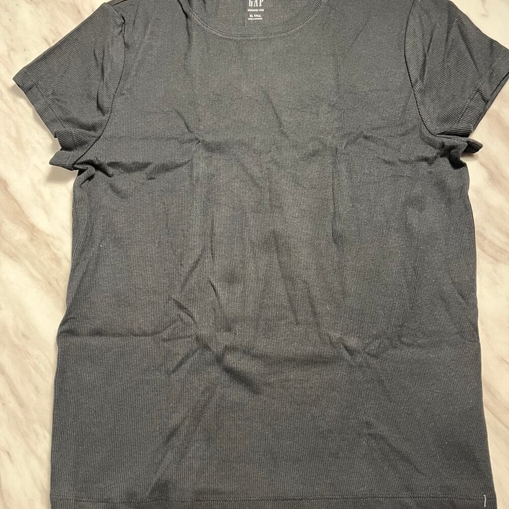 Gap Modern Rib T-Shirt Size XL/T Black