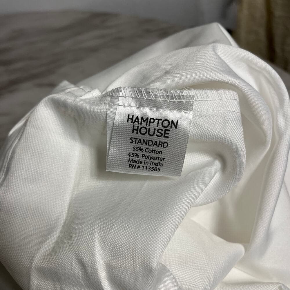 2 hampton house pillowcase standard white solid cotton blend modern classic - Thumbnail 3