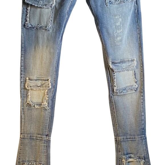 Si tu veux serge de nimes I’ homme super stacke Size 40 indigo wash - Thumbnail 9