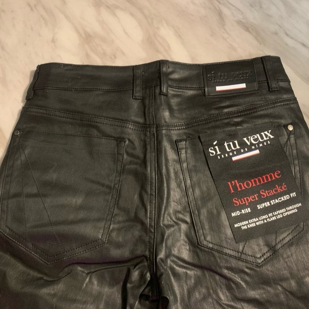 Si Tu Veux Superstack Black Wax Mens Jeans Size 30 - Thumbnail 4