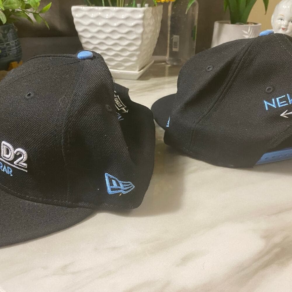 2 new era Spanback Hats Black & Baby Blue Marcelo D2 - Thumbnail 4