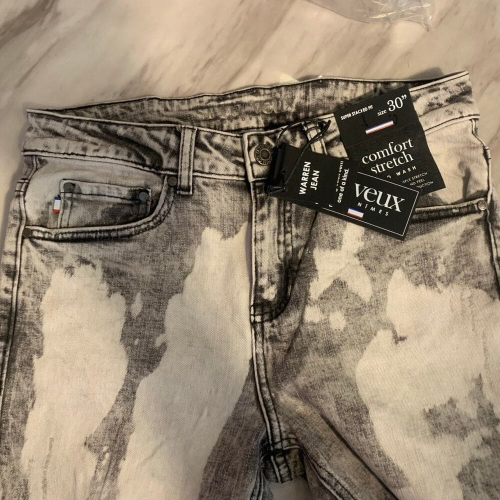 Si Tu Veux Superstack Grey Wash Mens Jeans Size 30 - Thumbnail 5