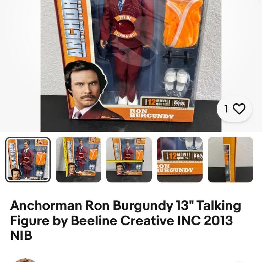 Anchorman Ron Burgundy 13" Talking Figure by Beeline Creative INC 2013 NIB - Thumbnail 4