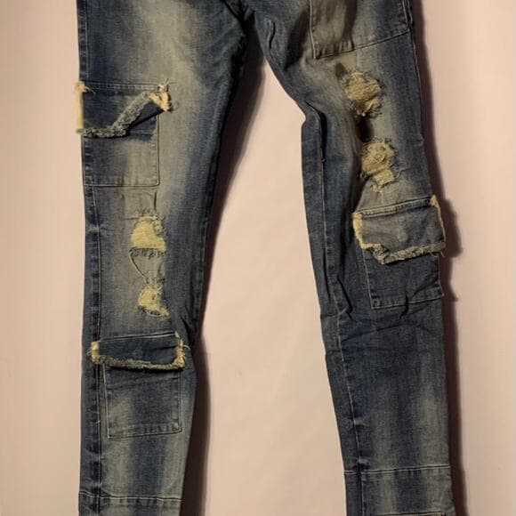 Si Tu Veux Superstack indigo Wash Mens Jeans Size 40 - Thumbnail 10