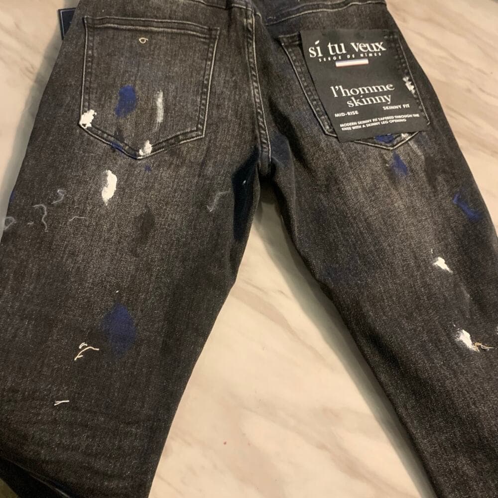 Si Tu Veux Superstack Black Wash Mens Jeans Size 30 - Thumbnail 4