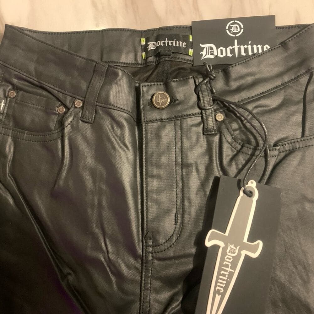Doctrine Superstack Black Wax Mens Jeans Size 30 - Thumbnail 3