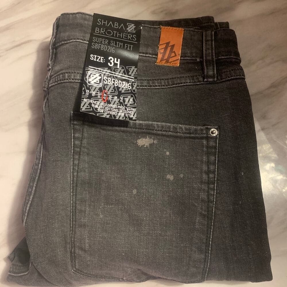 Shabaz Z Brothers Black Mens Jeans Size 34 - Thumbnail 5
