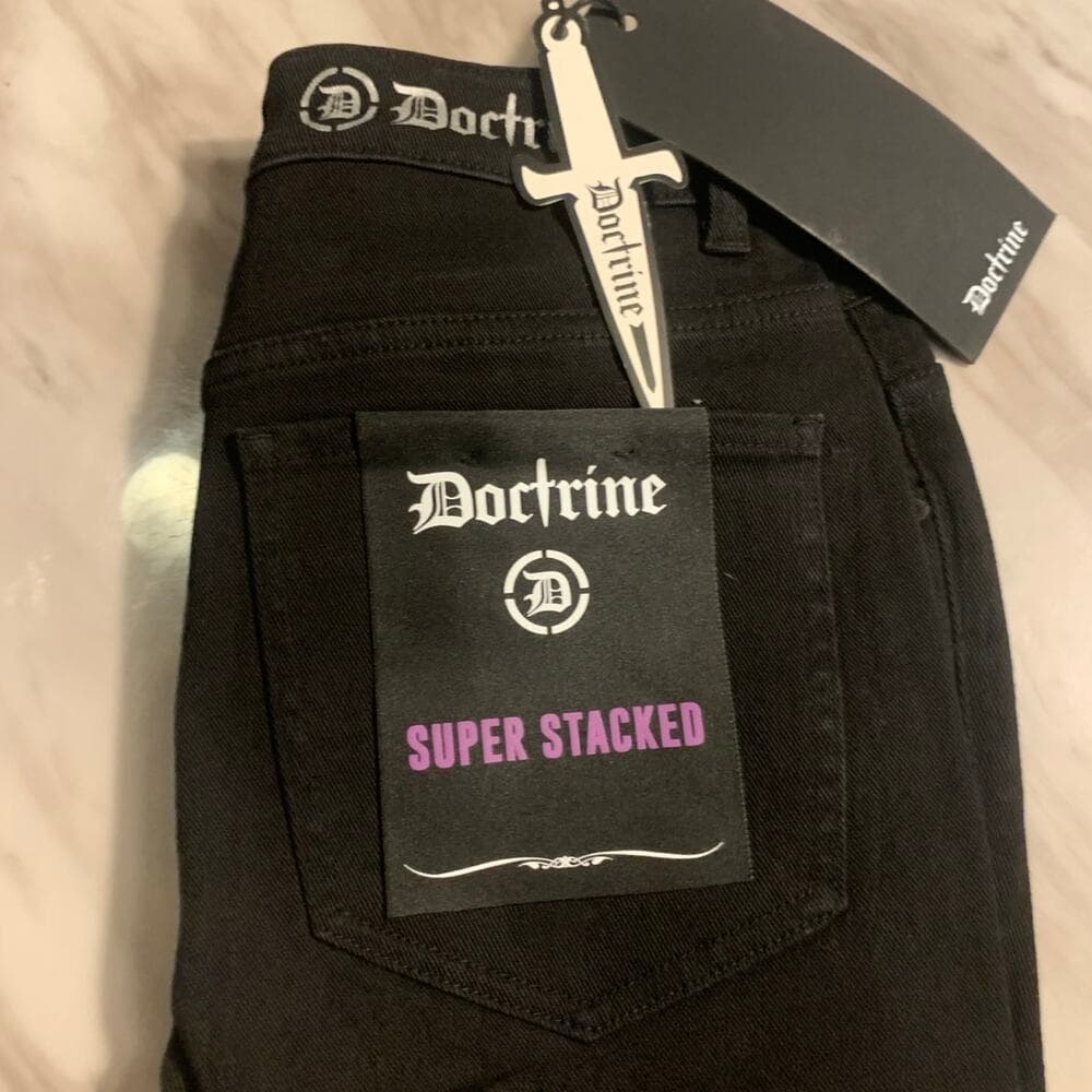 Doctrine Superstack Jet Black Mens Jeans Size 40 - Thumbnail 6