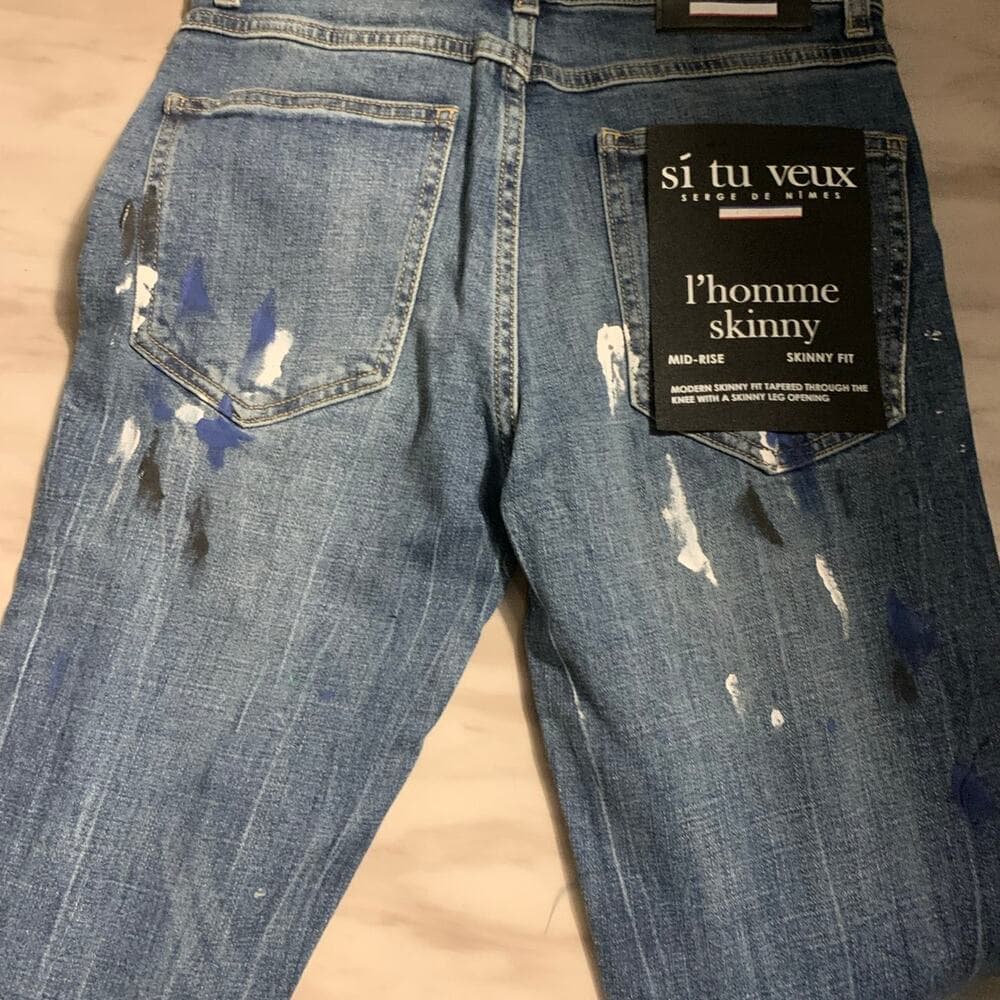 Si Tu Veux Superstack Indigo Wash Mens Jeans Size 28 - Thumbnail 3