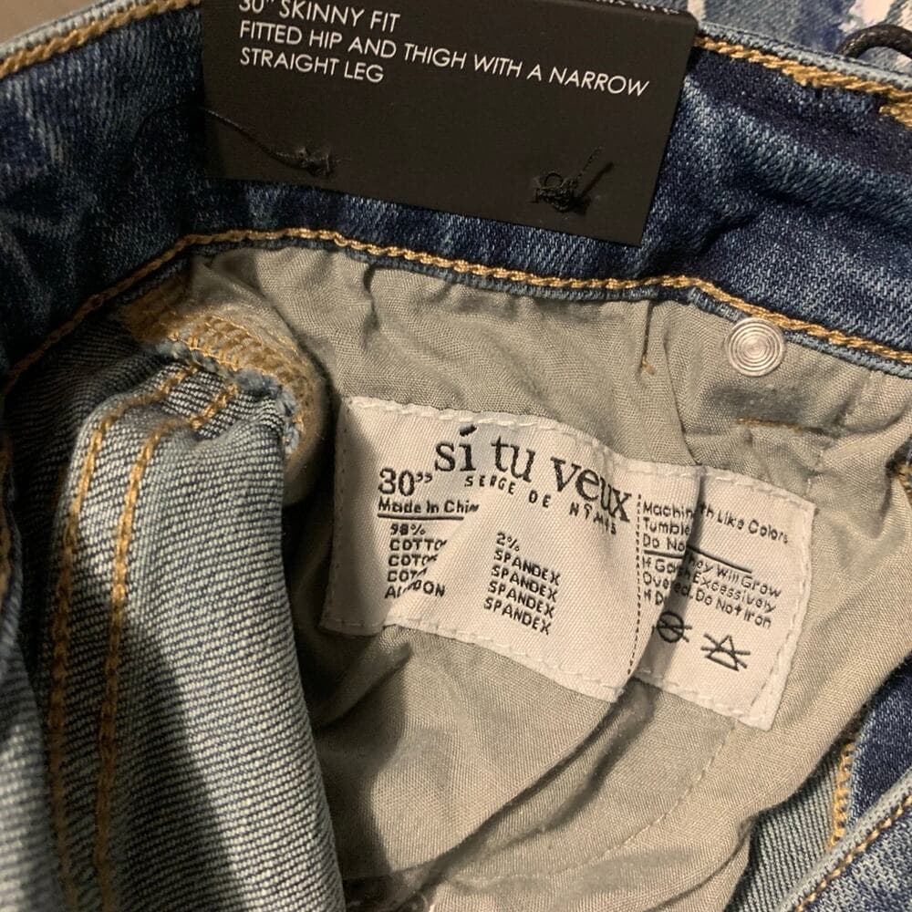Si Tu Veux Superstack indigo Wash Jeans Size 30 - Thumbnail 7