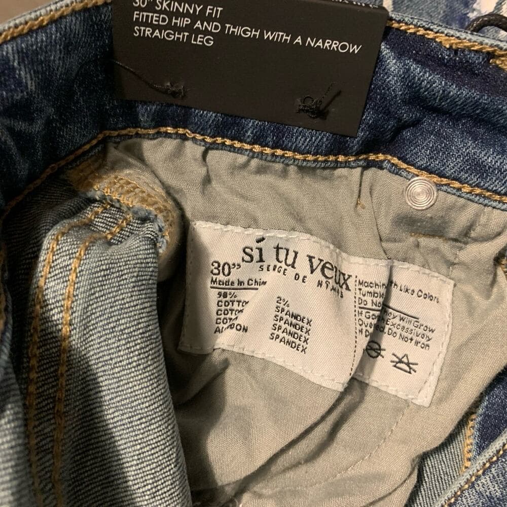 Si Tu Veux Superstack indigo Wash Jeans Size 30 - Thumbnail 7