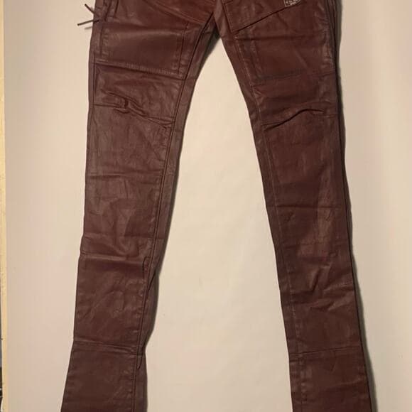 Si Tu Veux Superstack Burgundy Wax Mens Jeans Size 30 - Thumbnail 8