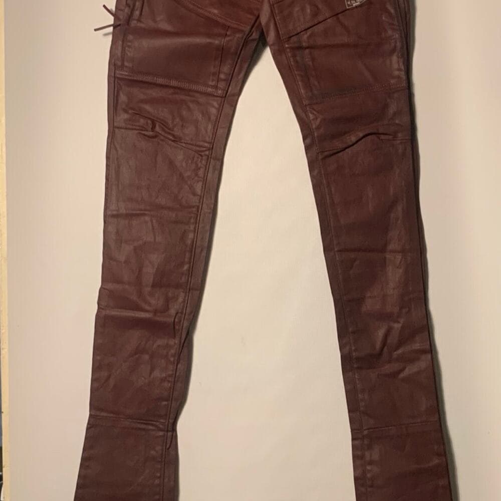 Si Tu Veux Superstack Burgundy Wax Mens Jeans Size 30 - Thumbnail 7