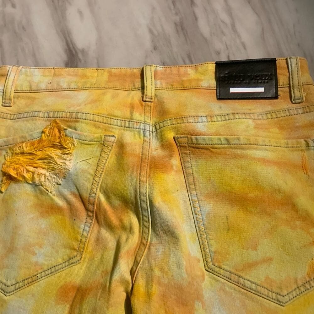 Si Tu Veux Superstack yellow Mens Jeans Size 32 - Thumbnail 6