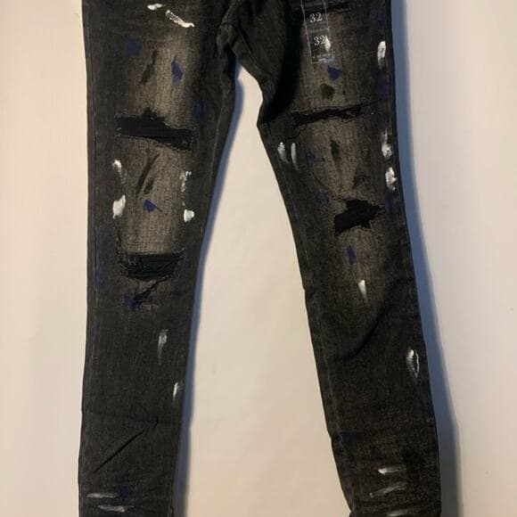 Si Tu Veux Superstack Black Wash Mens Jeans Size 32 - Thumbnail 11