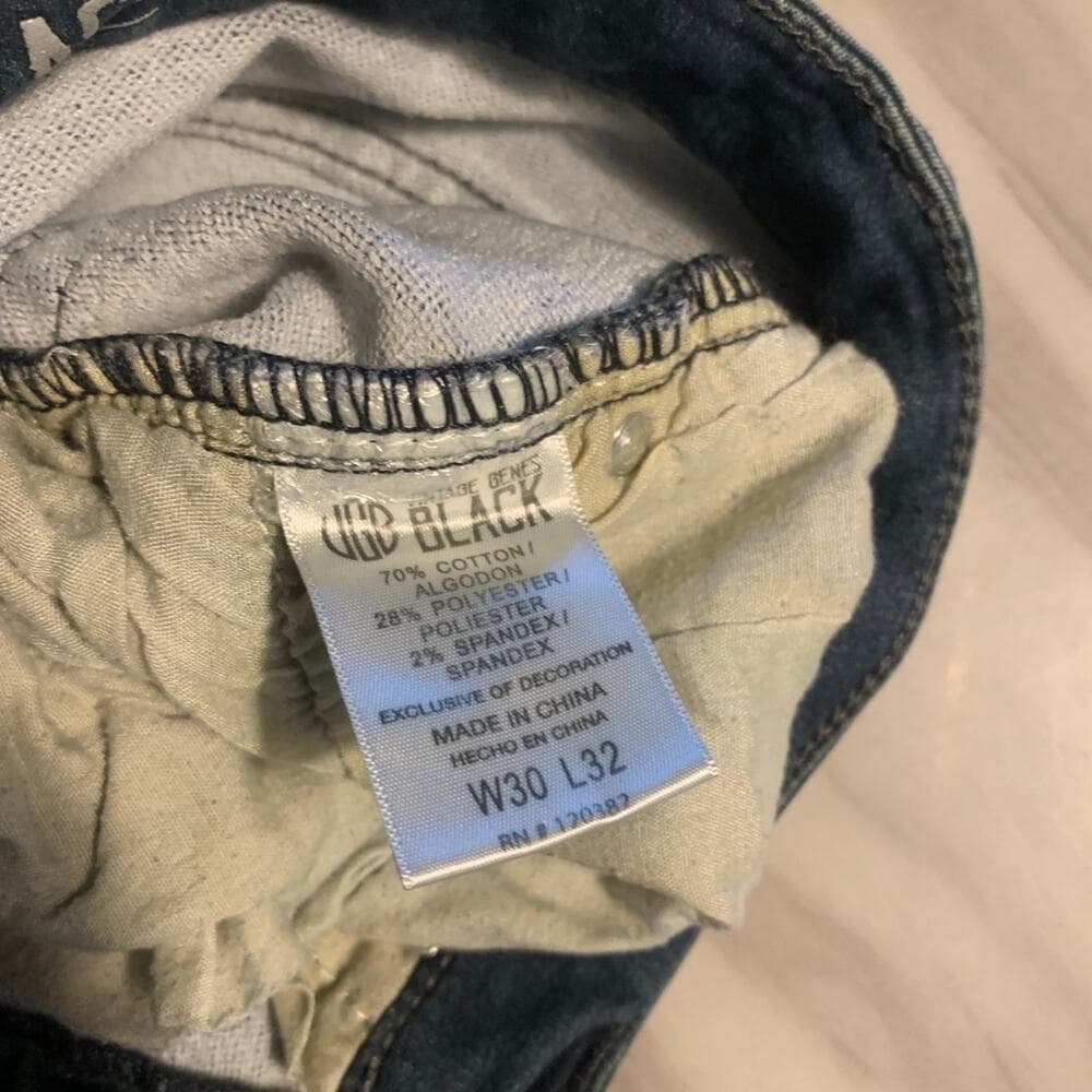 Vintage Genes Black Mens Jeans Size 30W 32L - Thumbnail 5
