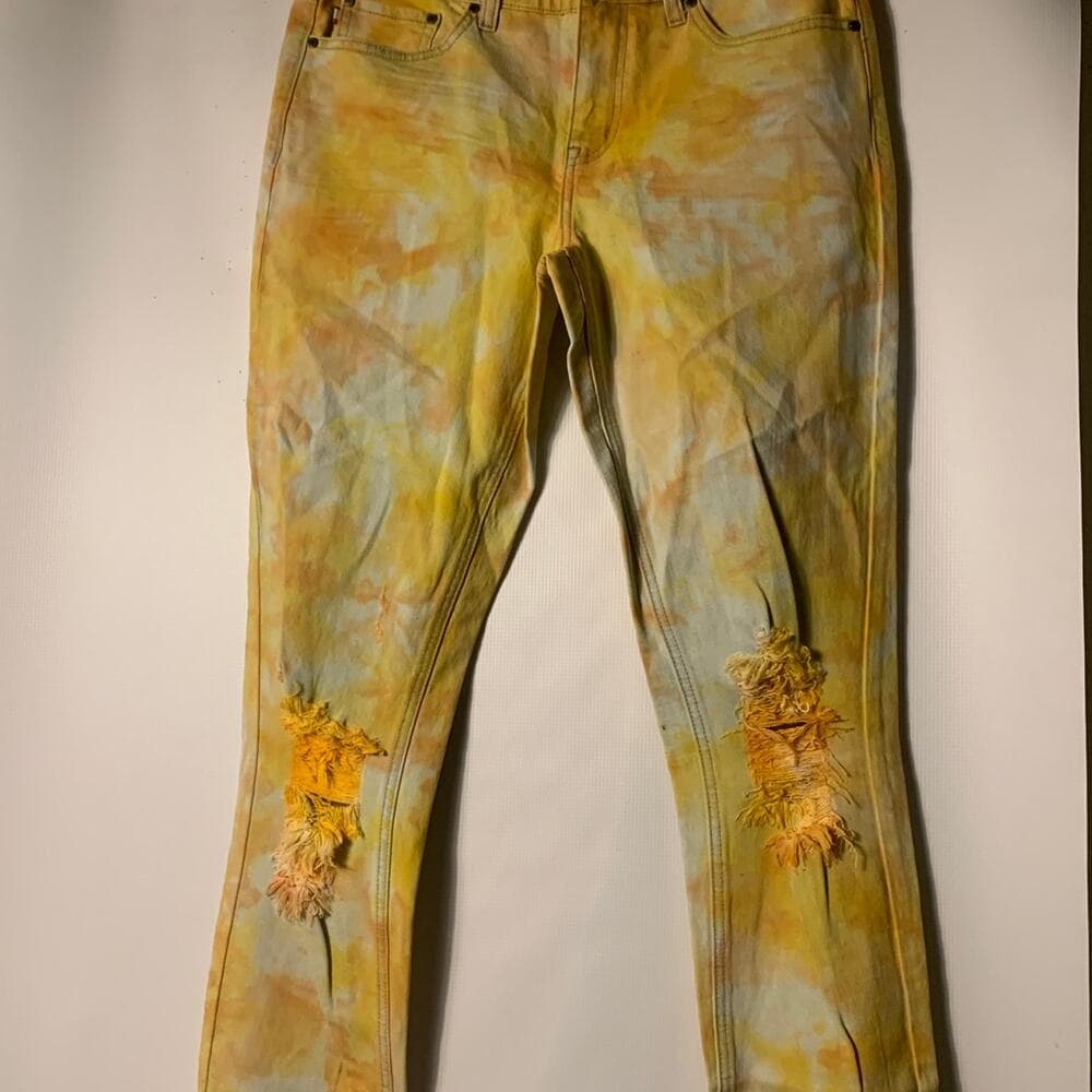 Si Tu Veux Superstack yellow Mens Jeans Size 32 - Thumbnail 2