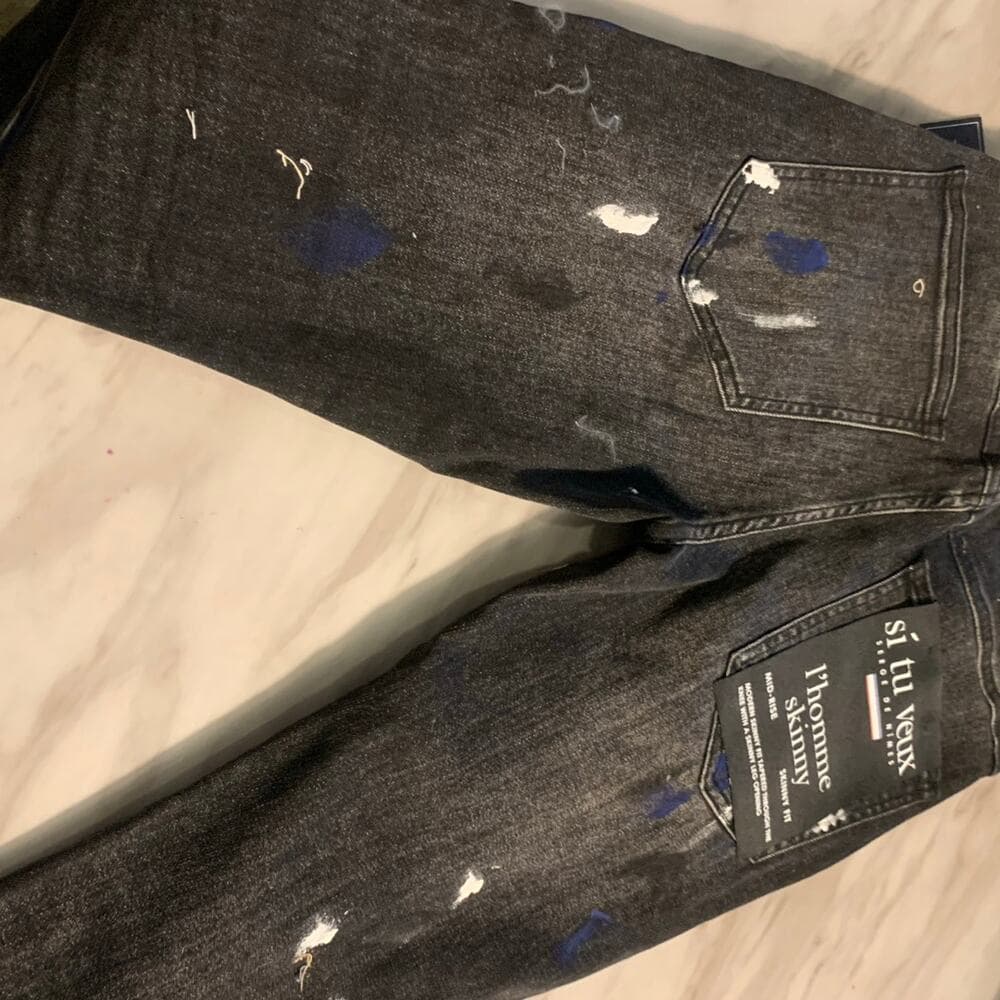 Si Tu Veux Superstack Black Wash Mens Jeans Size 28 - Thumbnail 7