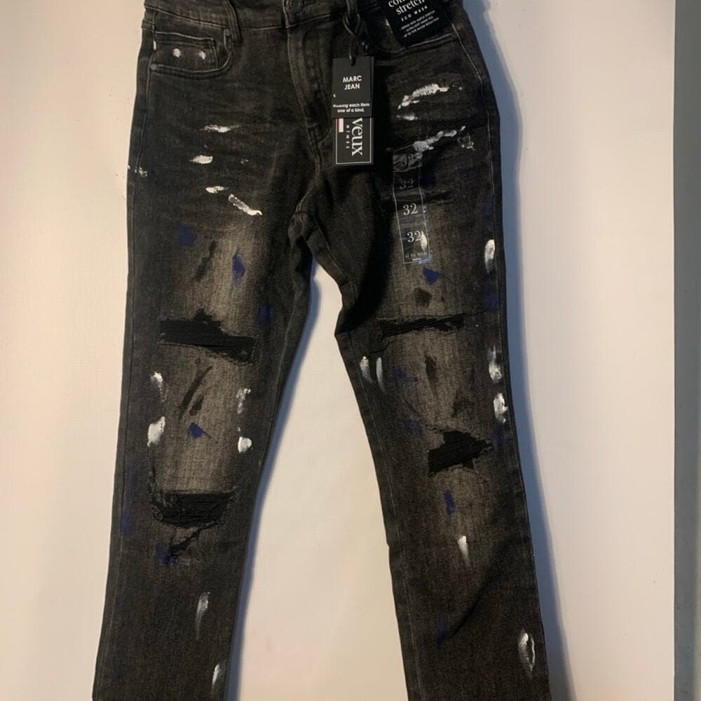 Si Tu Veux Superstack Black Wash Mens Jeans Size 32 - Thumbnail 2