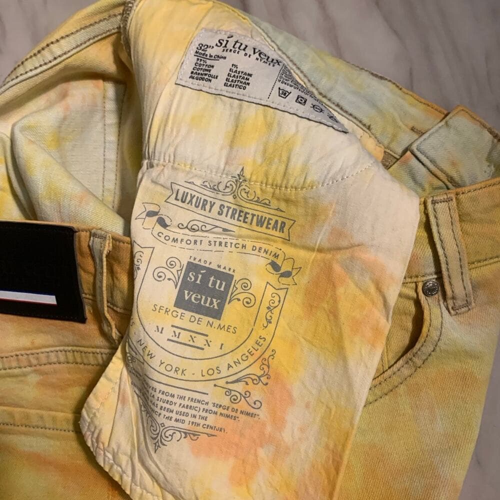 Si Tu Veux Superstack yellow Mens Jeans Size 32 - Thumbnail 4