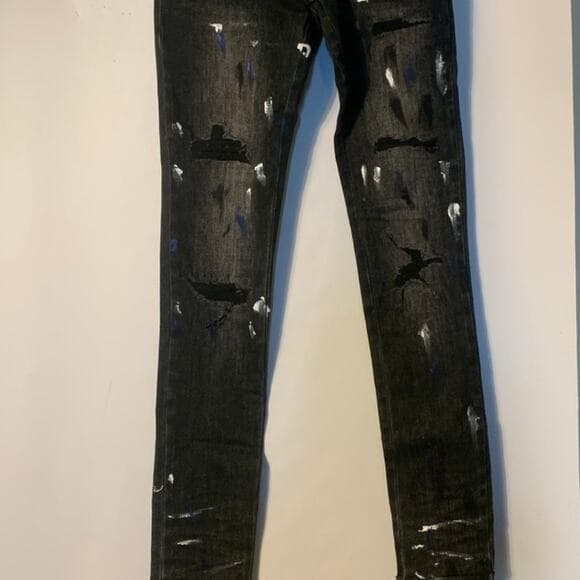 Si Tu Veux Superstack Black Wash Mens Jeans Size 28 - Thumbnail 9
