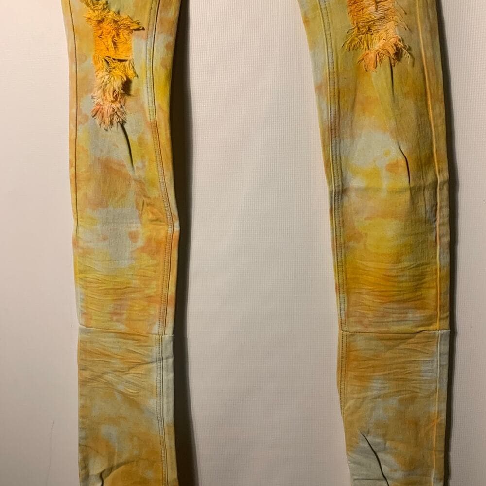 Si Tu Veux Superstack yellow Mens Jeans Size 32