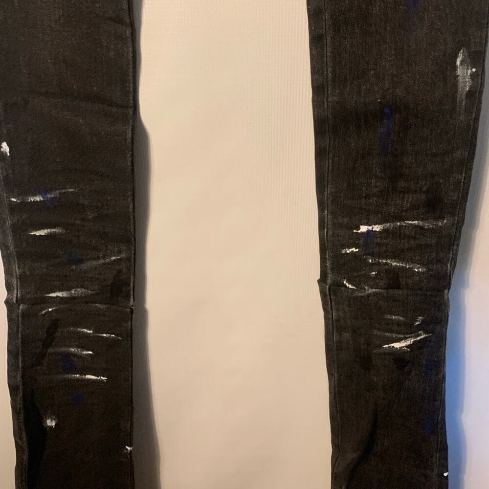 Si Tu Veux Superstack Black Wash Mens Jeans Size 28