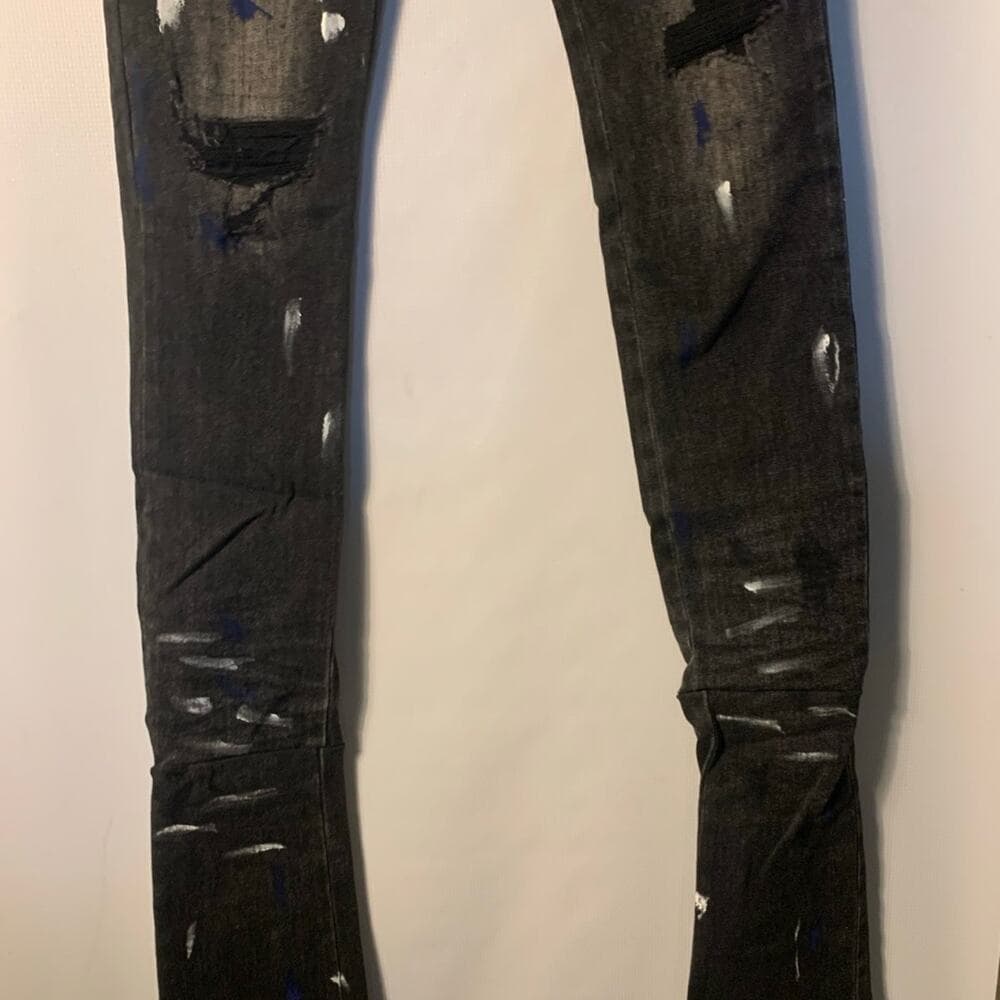 Si Tu Veux Superstack Black Wash Mens Jeans Size 32