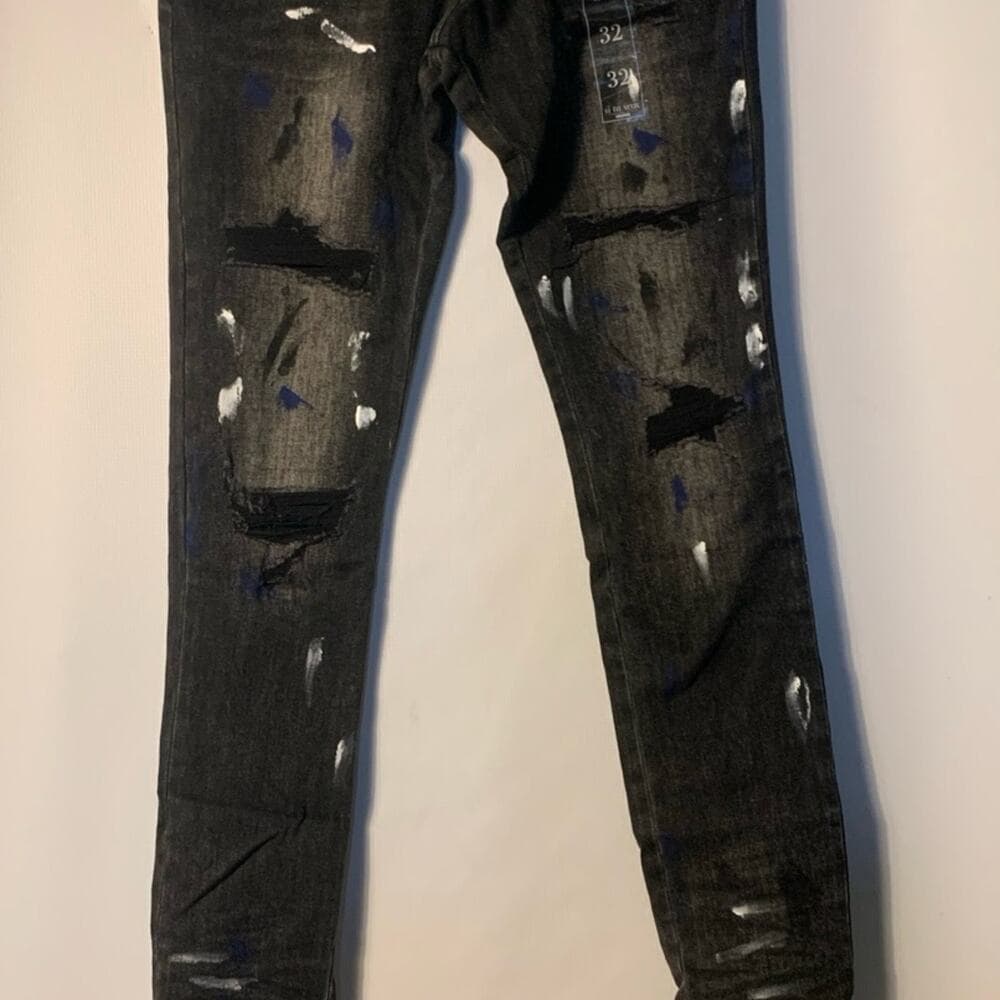 Si Tu Veux Superstack Black Wash Mens Jeans Size 32 - Thumbnail 10