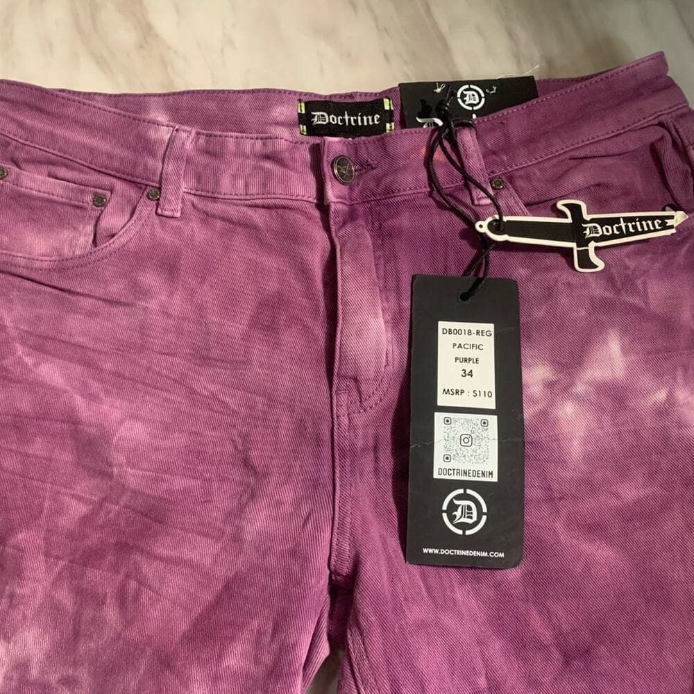 Doctrine Superstack Purple Mens Jeans Size 34 - Thumbnail 5