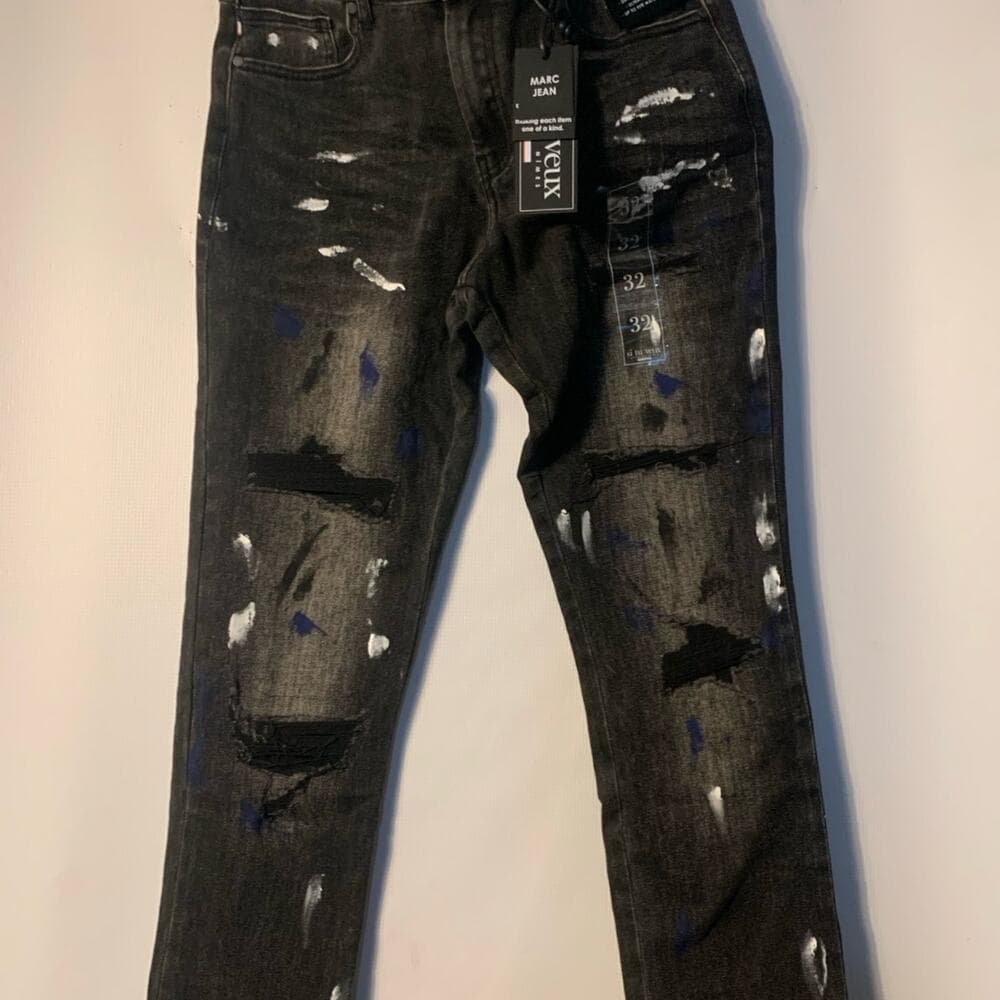 Si Tu Veux Superstack Black Wash Mens Jeans Size 32 - Thumbnail 2
