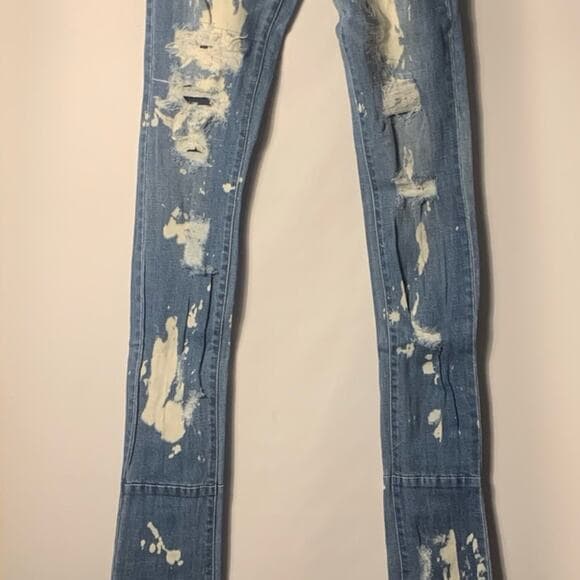 Si Tu Veux Superstack Indigo Bleach Mens Jeans 30 - Thumbnail 6