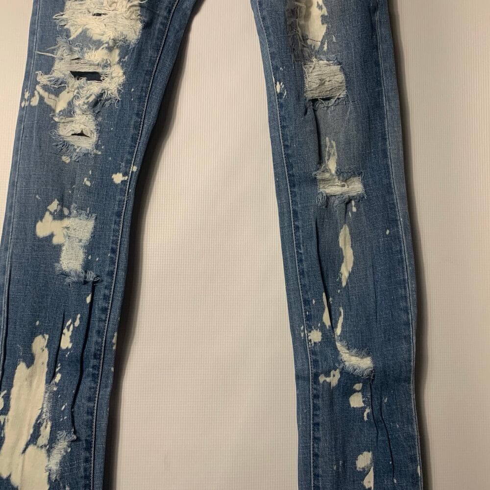 Si Tu Veux Superstack Indigo Bleach Mens Jeans 30 - Thumbnail 2